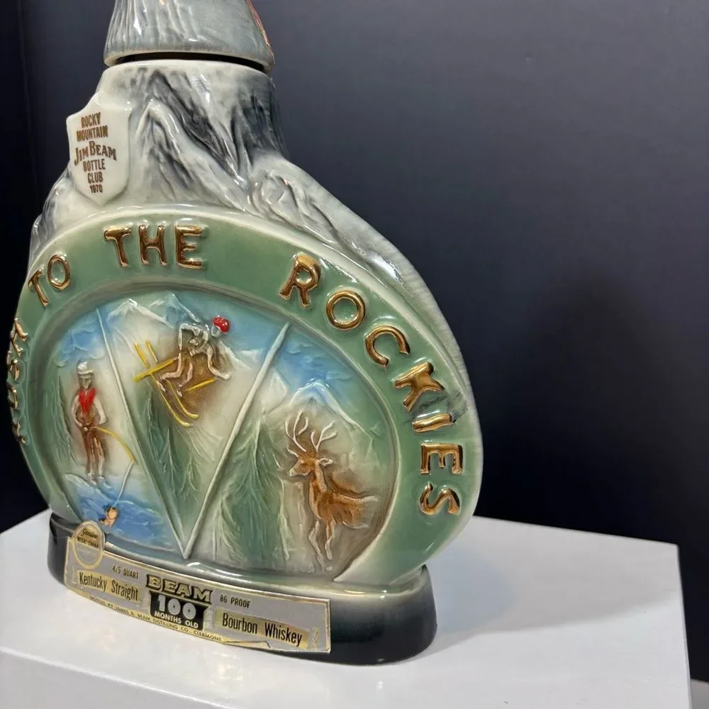 Jim Beam EMPTY Rush to the Rockies 1970 Bourbon Whiskey Decanter